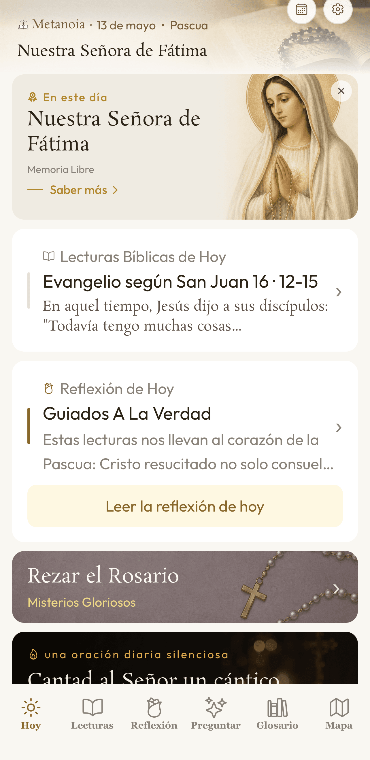 Metanoia home screen