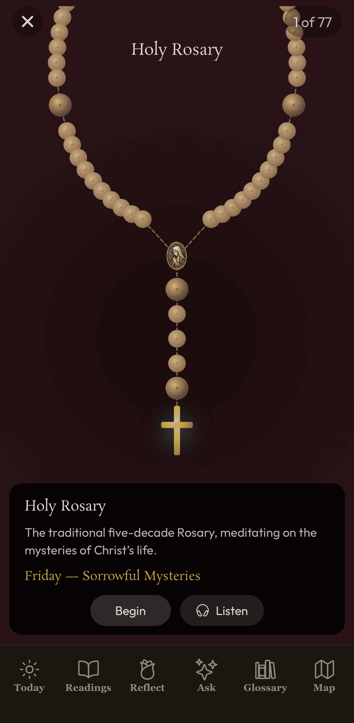 Interactive rosary